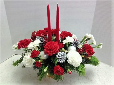 Christmas Carnations Centerpiece