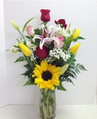 <img src="image.gif" alt="Sunflower Floral Arrangement" />