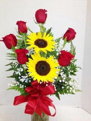 Roses and Sunflowers