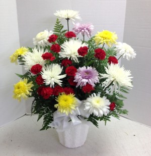 colorful funeral flowers