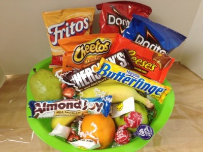 <img src="image.gif" alt="This is a snacks gift basket" />