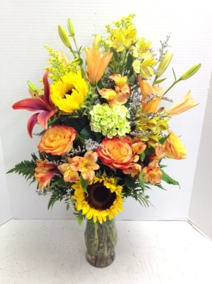 <img src="image.gif" alt="This is a fall mix of flowers" />