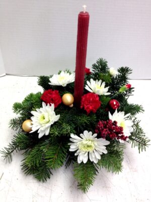 1 candle xmas centerpiece