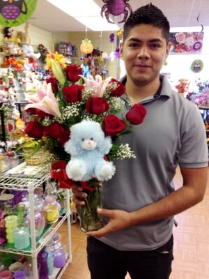 <img src="image.gif" alt="This is Cesar in our Shop" />