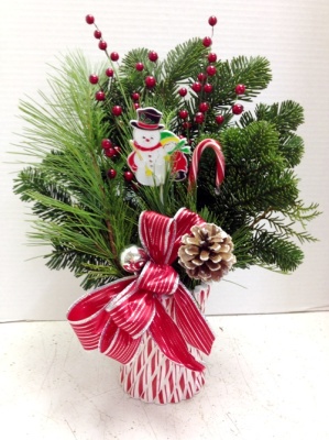 <img src="image.gif" alt="This is a Tall Christmas Green Arrangement" />