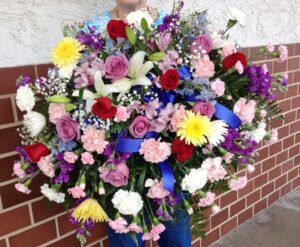 Garden Funeral Casket Cover flowers