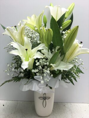 Traditional white lilies