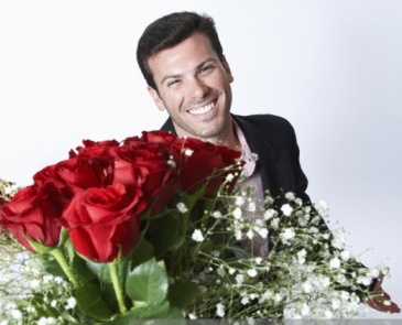 Man holding Valentine's Day Roses