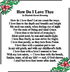 How do I love thee?