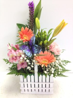 PES Favorite flowers in a tisket basket