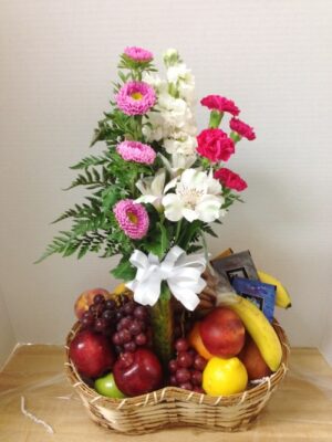 Basket of Fruit and Flowers