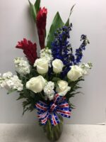 Patriotic flowers for Senator McCain